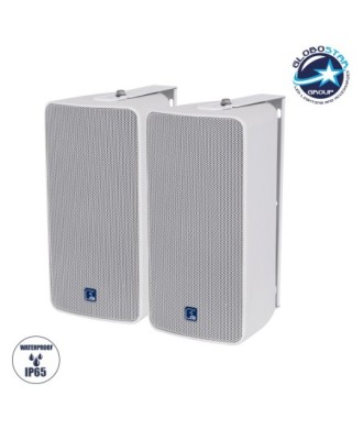GloboStar® FDB ES106WT 98003 Facilities Speaker - Παθητικό Ηχείο Εγκαταστάσεων Επιτοίχιο με Μετασχηματιστή 100V & 16Ω - 80W RMS (320W Peak) - 1 x 6" Inches LF & 1 x 1" Inches HF - Αδιάβροχο IP65 - Λευκό - Μ18.2 x Π22.4 x Υ36.2cm - Ζεύγος